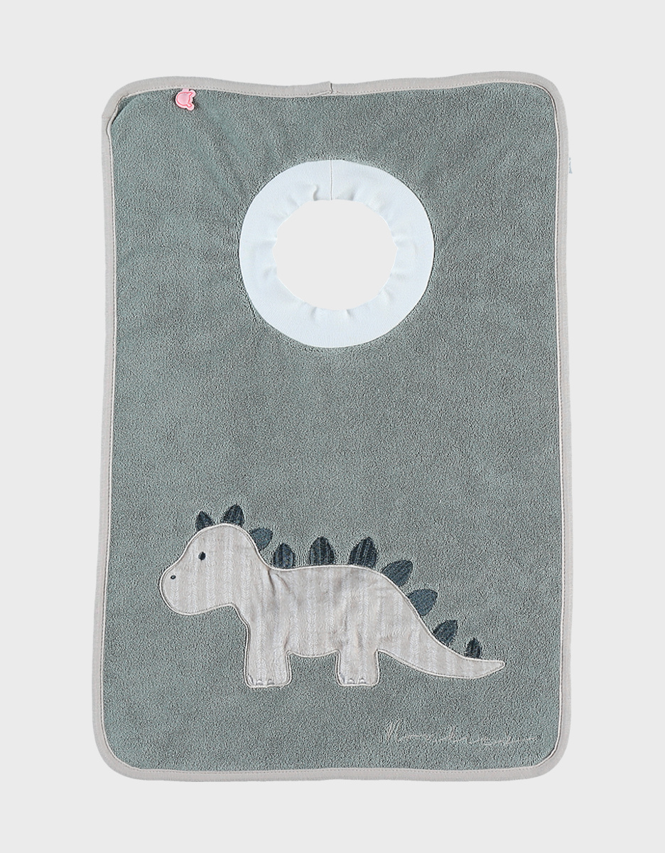 Terry dino funny bib, green