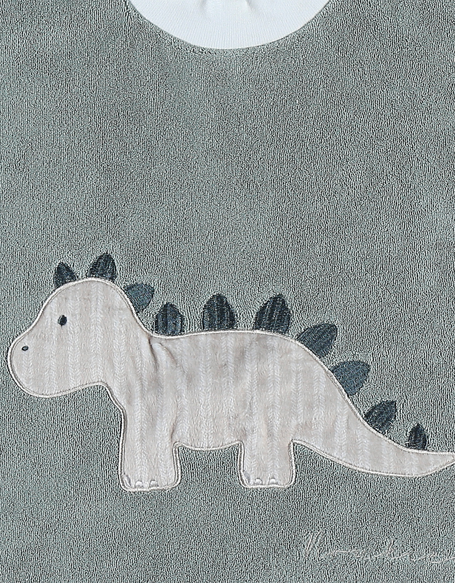 Terry dino funny bib, green