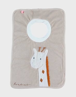 Terry giraffe funny bib, beige