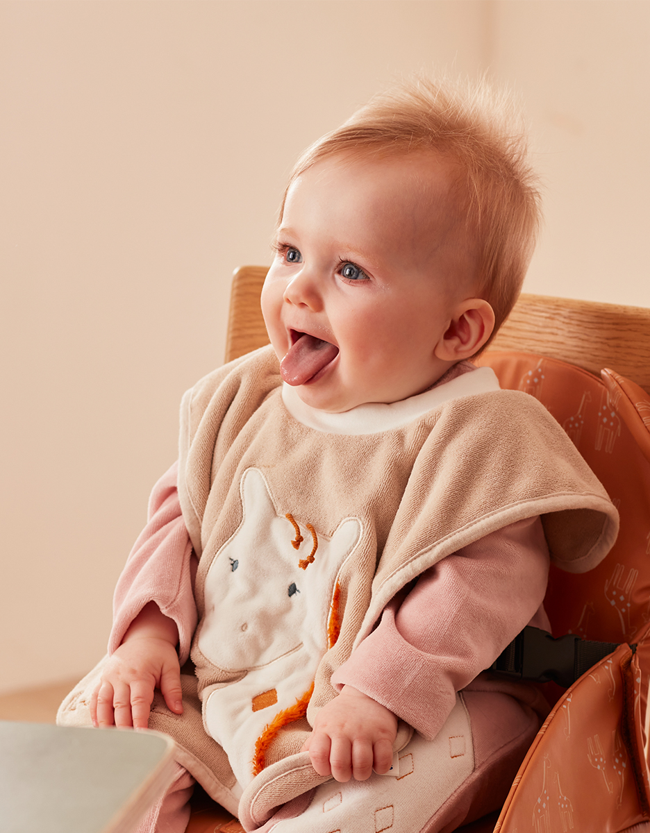 Terry giraf funny slabbetje, beige