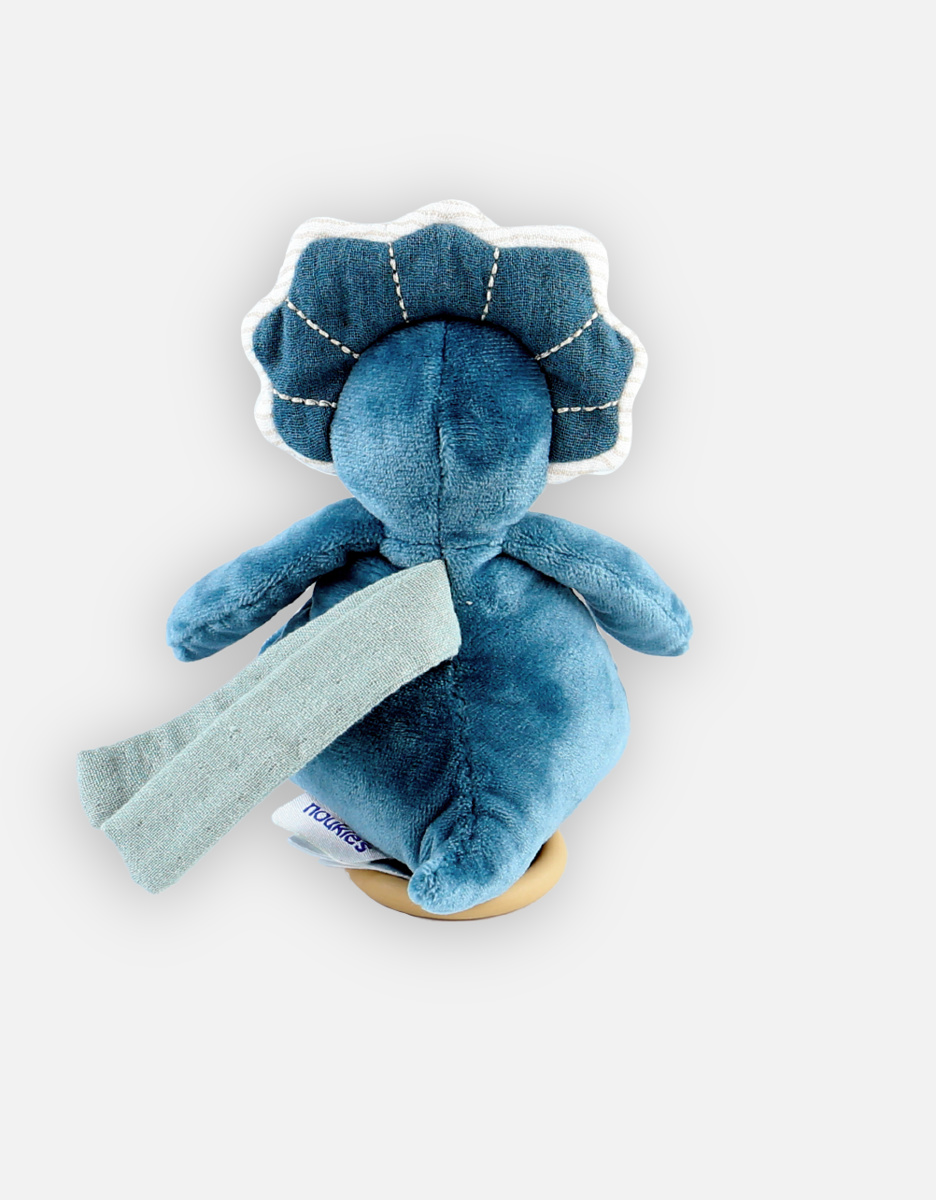 Veloudoux mini musical Ops soft toy, blue