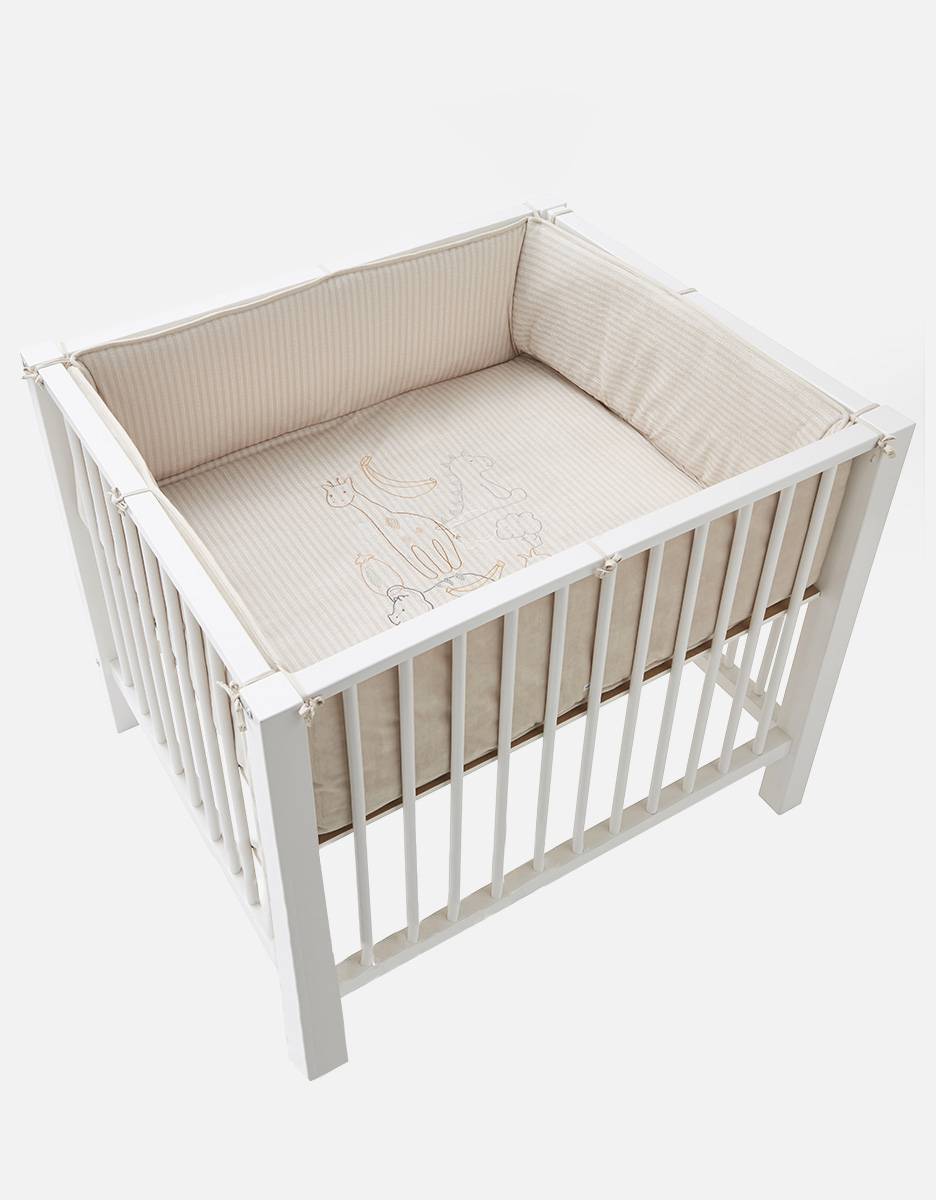 Veloudoux playpen mat with bumpers, beige