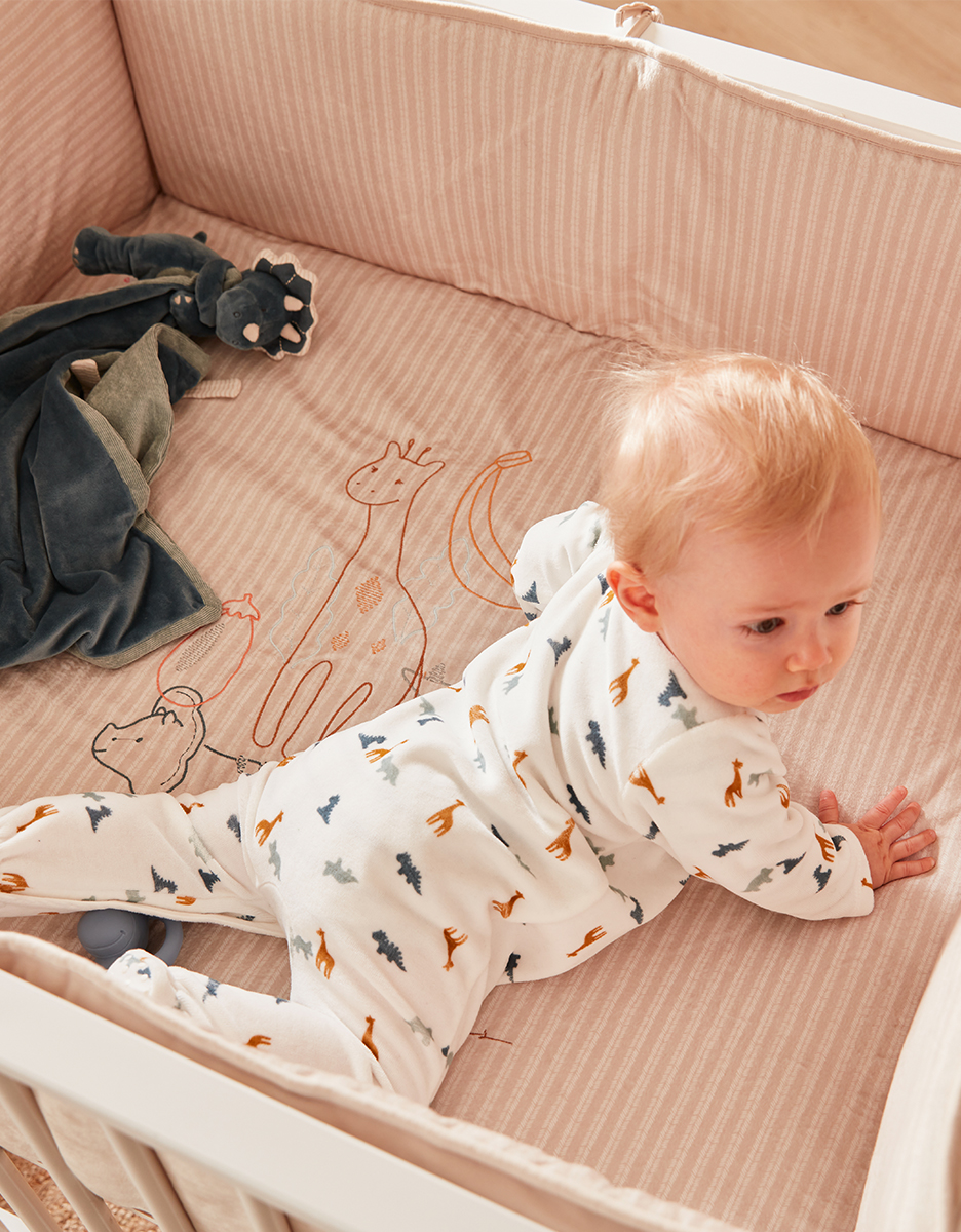 Veloudoux playpen mat with bumpers, beige