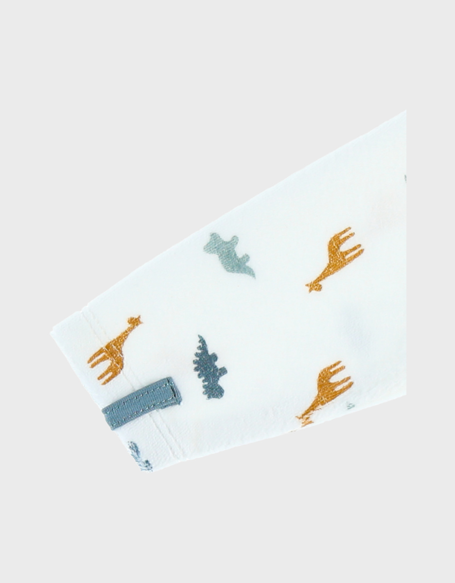 Fluwelen pyjama met dinosaurussenpatronen, wit