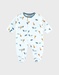 Fluwelen pyjama met dinosaurussenpatronen, wit