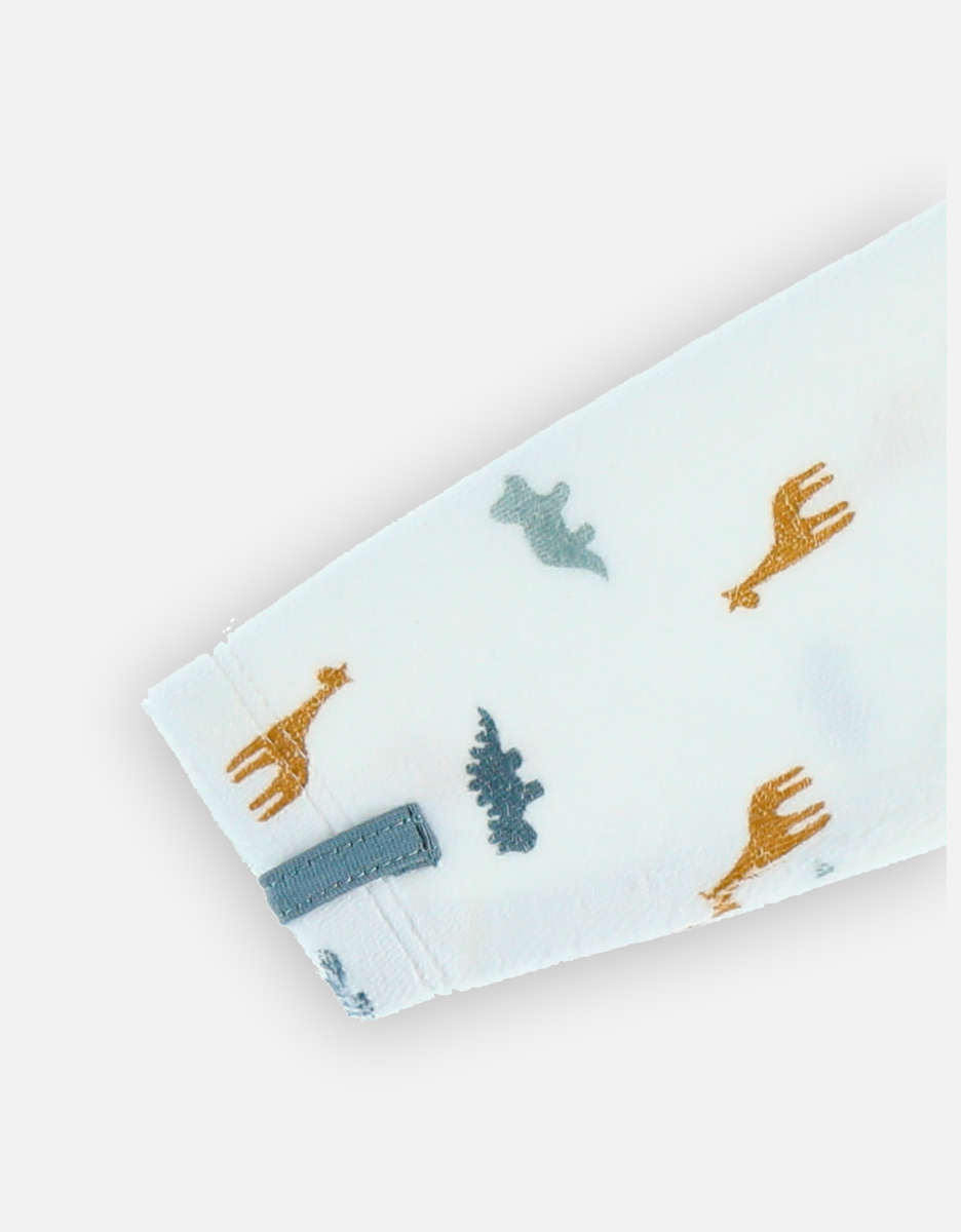 Velvet pyjamas with dinosaur prints, white