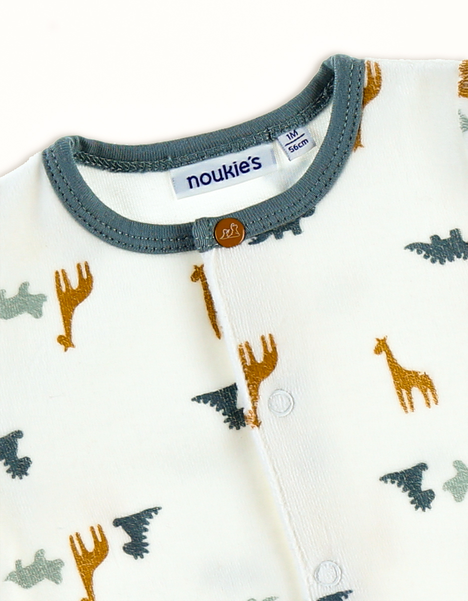 Velvet pyjamas with dinosaur prints, white