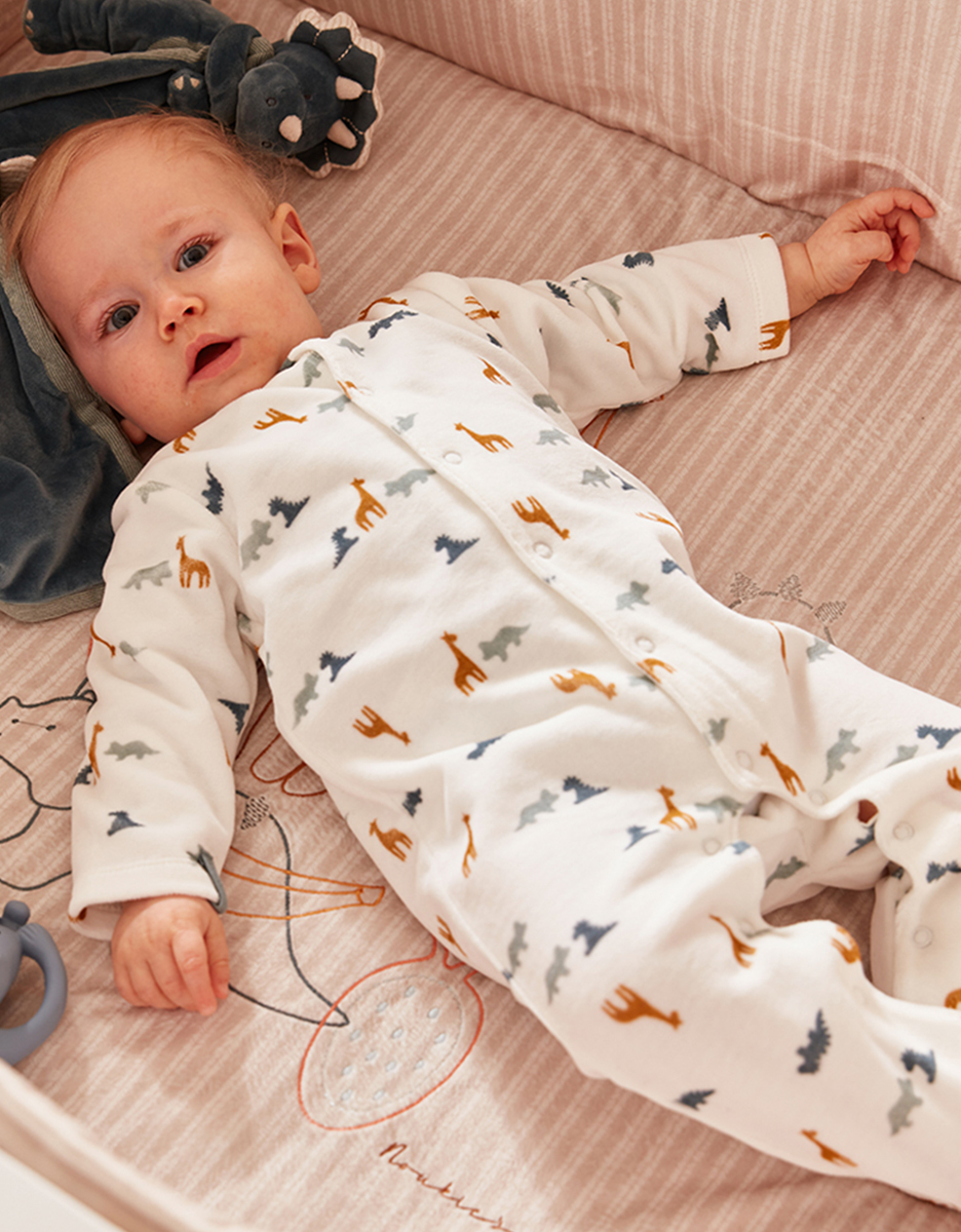 Lot De 2 Pyjamas Velours Doux - Imprimés Animaux Polaires - Garçon - Taille Élastiquée - 75% Polyester