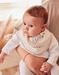 Set van 2 terry bandana slabbetjes, beige/wit