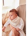 Lot de 2 bavoirs bandana en éponge, beige/blanc