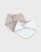 Lot de 2 bavoirs bandana en éponge, beige/blanc