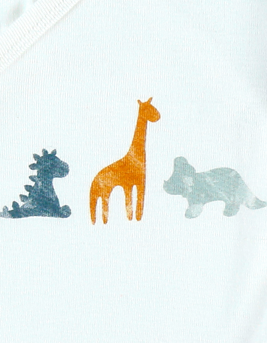 Pack of 2 organic cotton crossover bodysuits, off-white