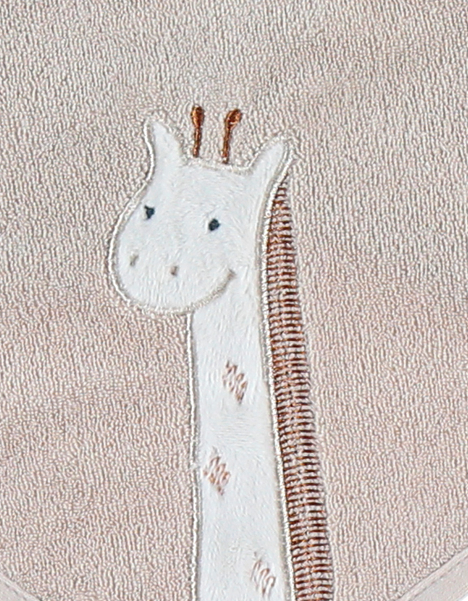 Set of 2 terry dribble bibs, beige/white