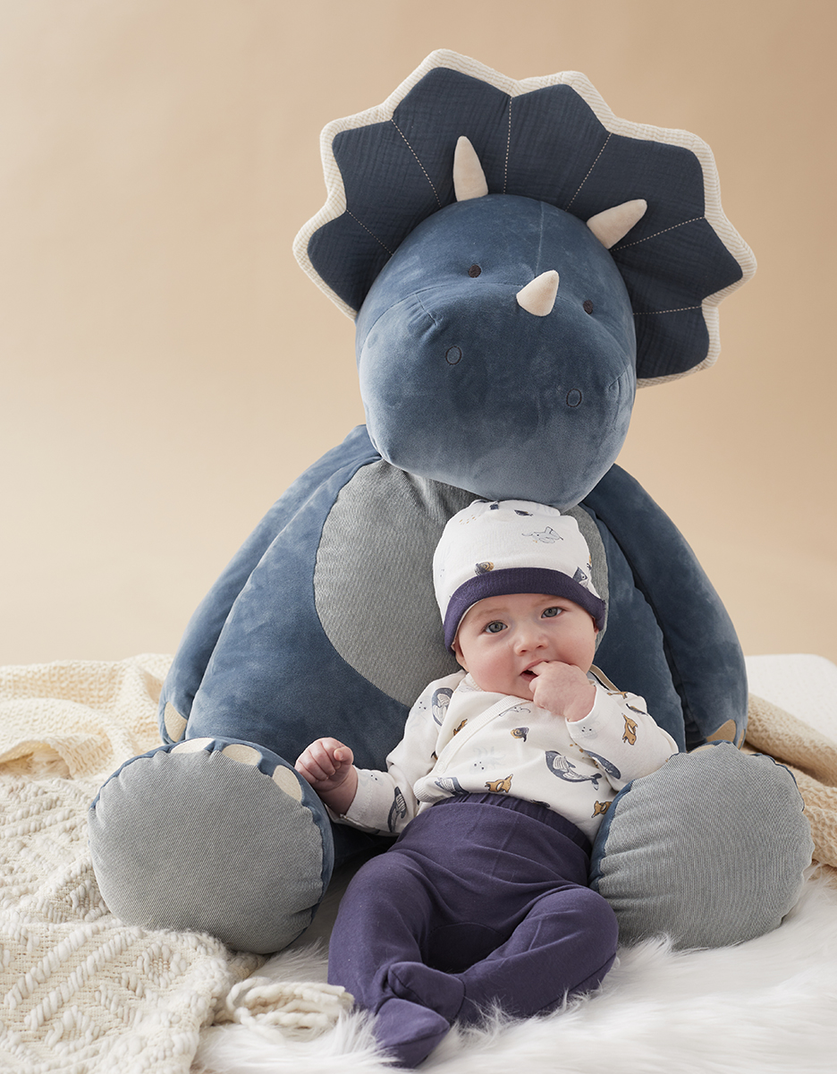 Large Veloudoux Ops soft toy, blue