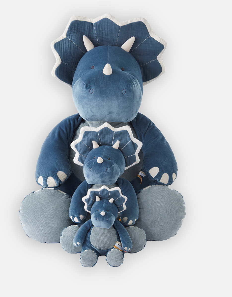 Large Veloudoux Ops soft toy, blue