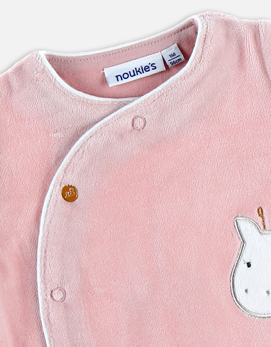 Velvet giraffe sleep-well pyjamas, pink