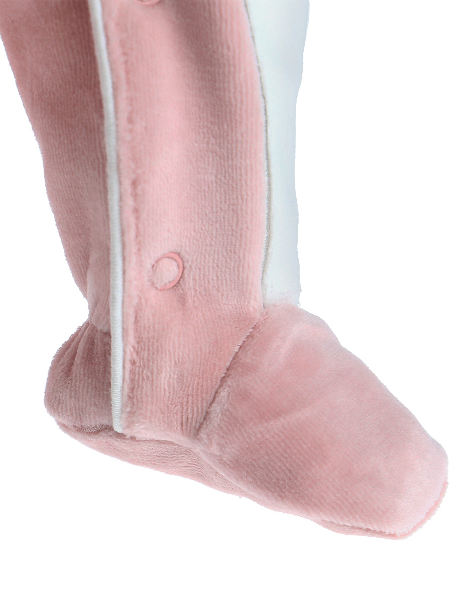 Pyjama dors-bien girafe en velours, rose