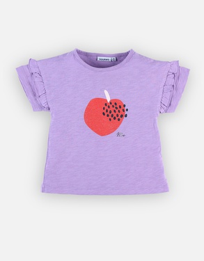 T-shirt met appelprint, lila
