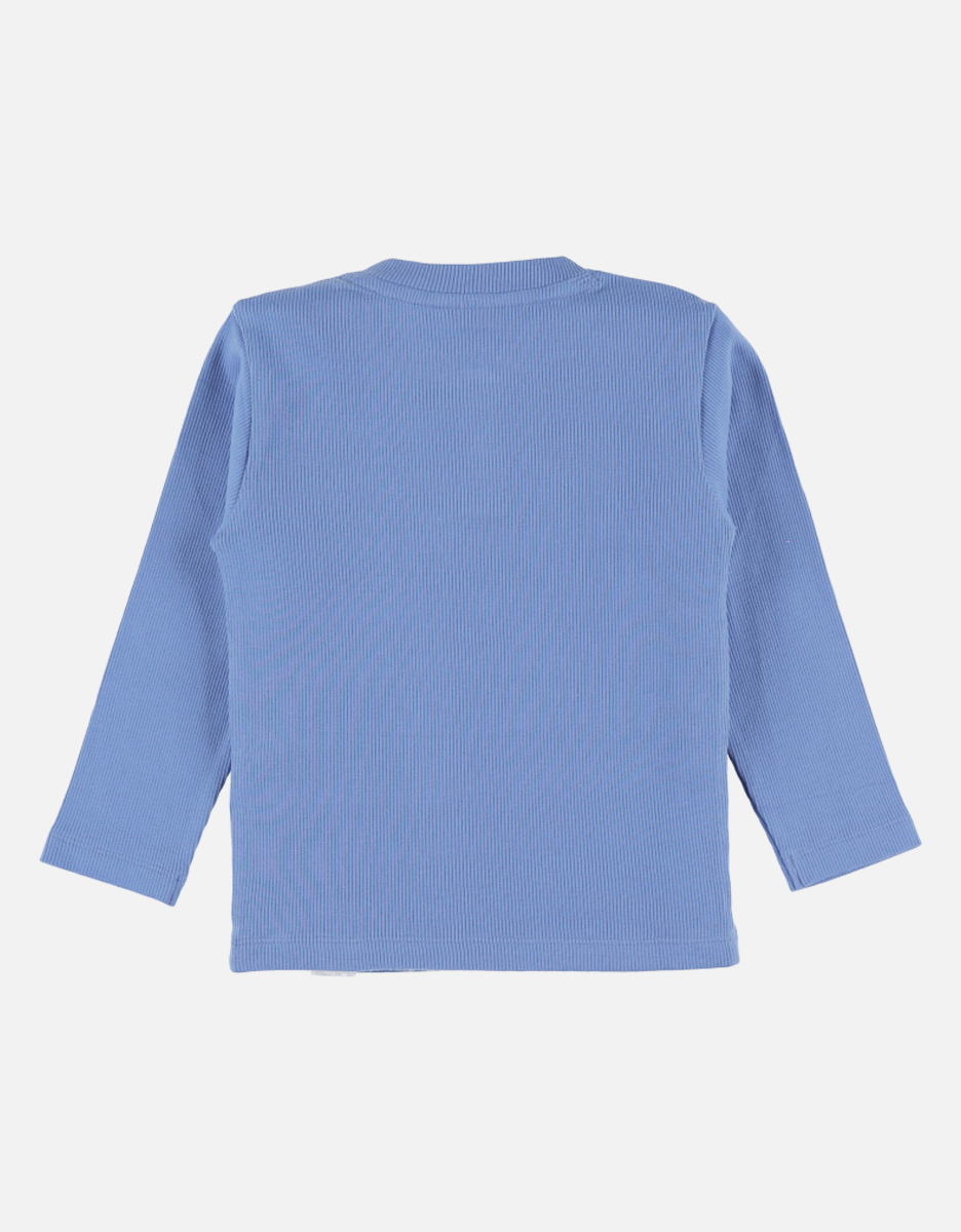 Henley t-shirt met lange mouwen, ibizablauw