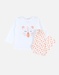Jersey 2-delige pyjama met luipaardprint, ecru/koraal