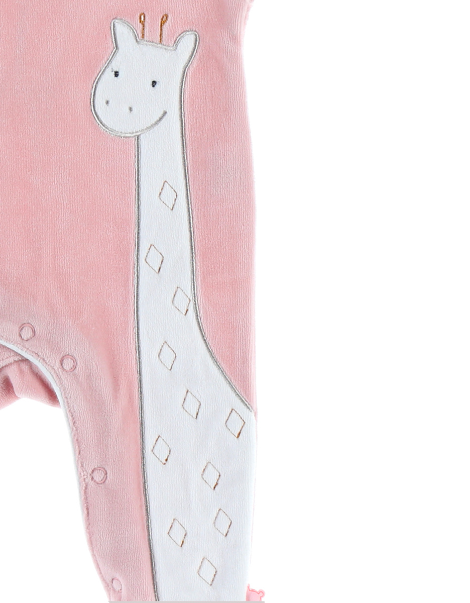 Velvet giraffe sleep-well pyjamas, pink