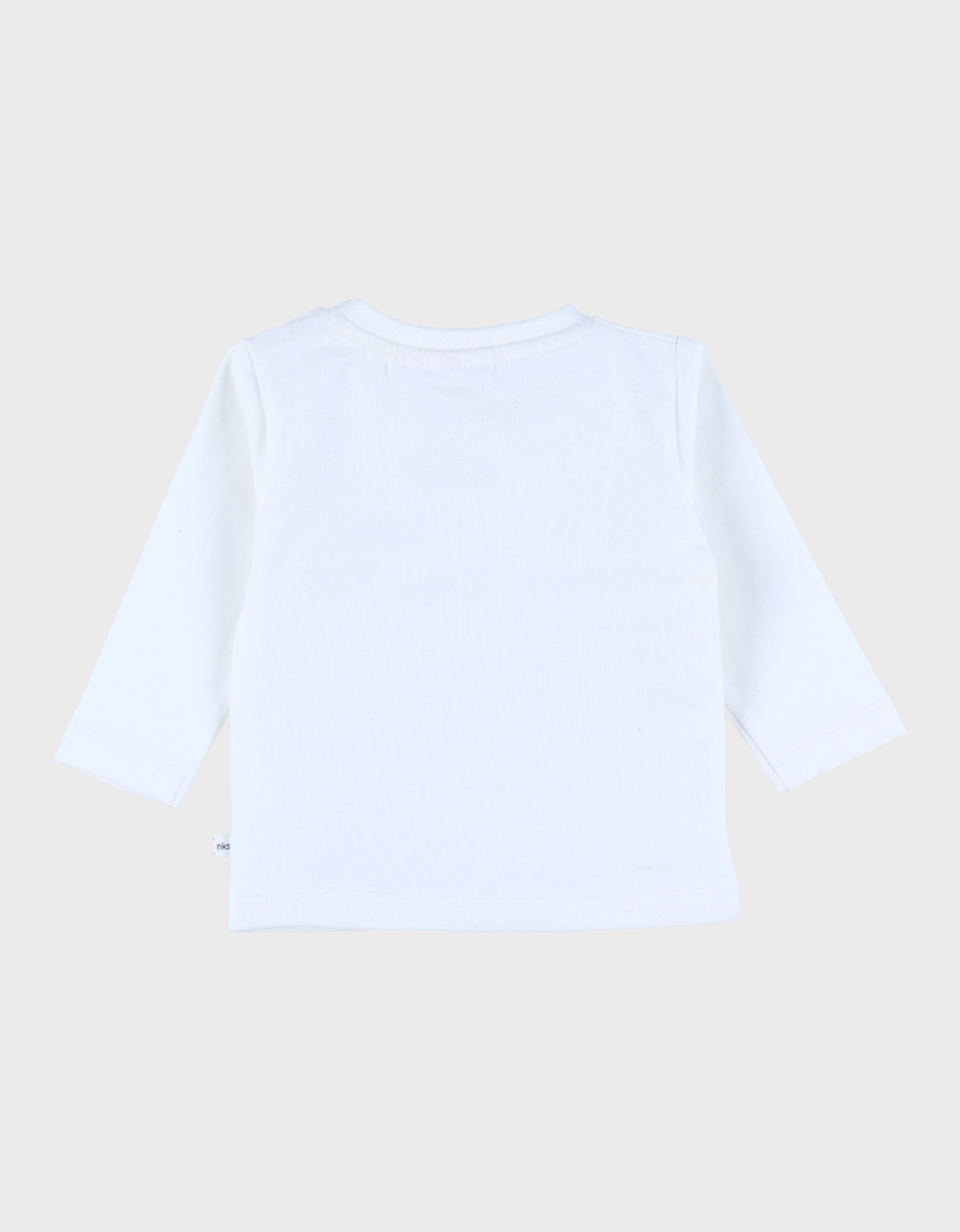 Wit katoenen T-shirt met mammoetprint
