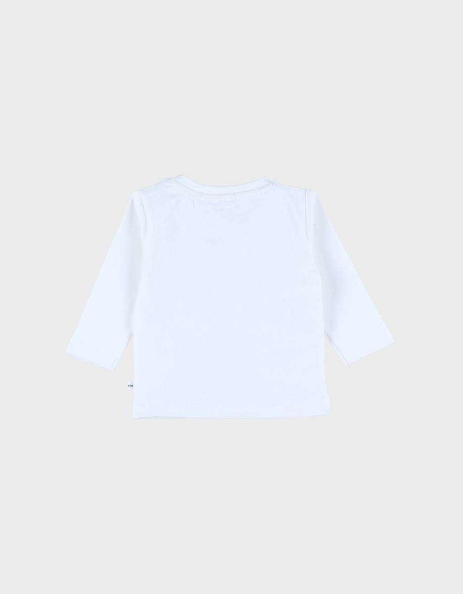 White cotton T-shirt with mammoth print
