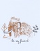 Wit katoenen T-shirt met mammoetprint
