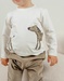Wit katoenen T-shirt met lange mouwen en zebraprint
