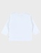 White long-sleeved cotton T-shirt with zebra print
