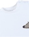 White long-sleeved cotton T-shirt with zebra print
