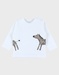 Wit katoenen T-shirt met lange mouwen en zebraprint