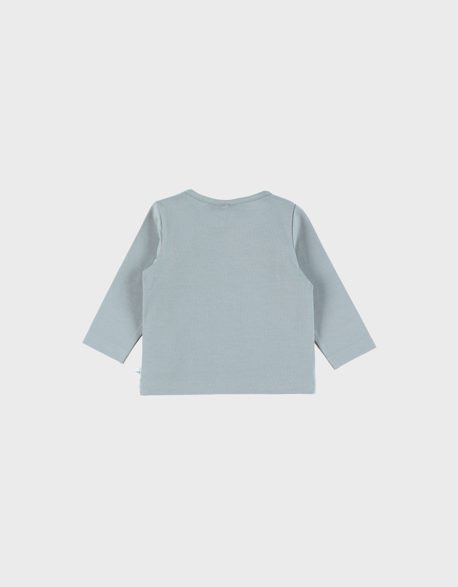 Groen jersey T-shirt met lange mouwen en tijgerprint
