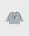 Groen jersey T-shirt met lange mouwen en tijgerprint
