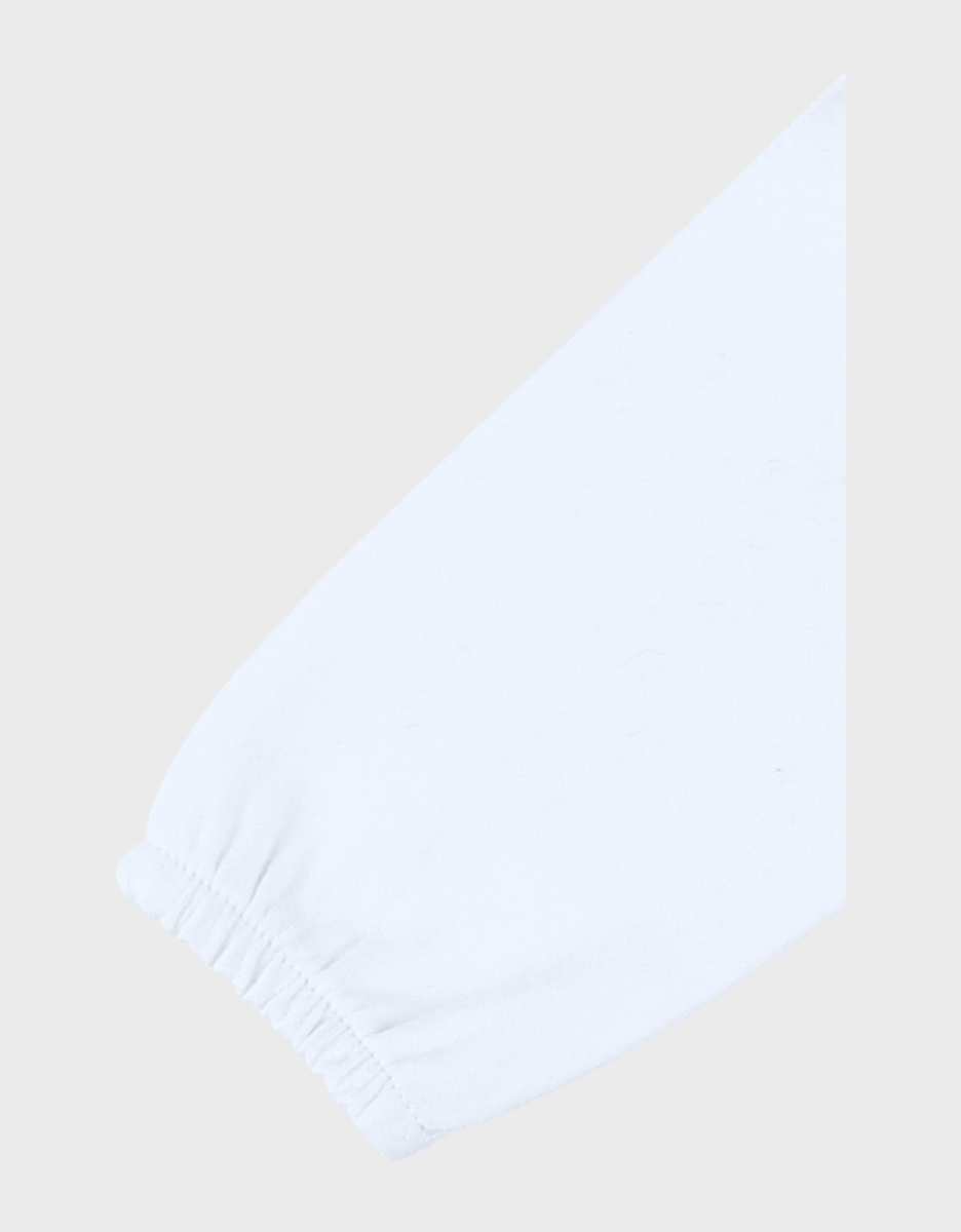 Wit T-shirt met lange mouwen en berenprint

