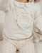 Wit T-shirt met lange mouwen en berenprint
