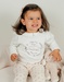 Wit T-shirt met lange mouwen en berenprint
