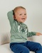 T-shirt en coton vert à manches longues imprimé tigre