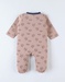 Jersey 1-delige pyjama met schildpadprint, beige