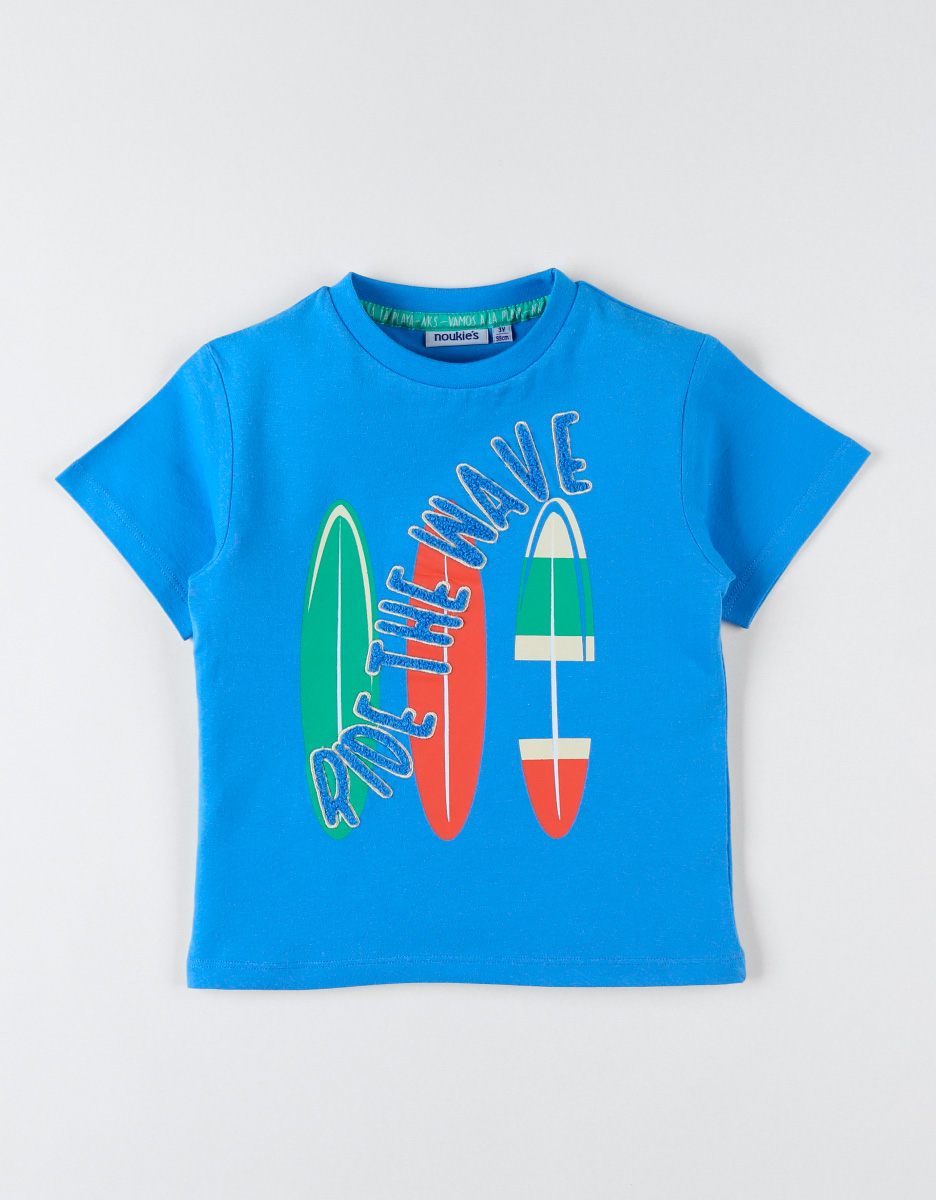 Surfplank t-shirt met korte mouwen, blauw
