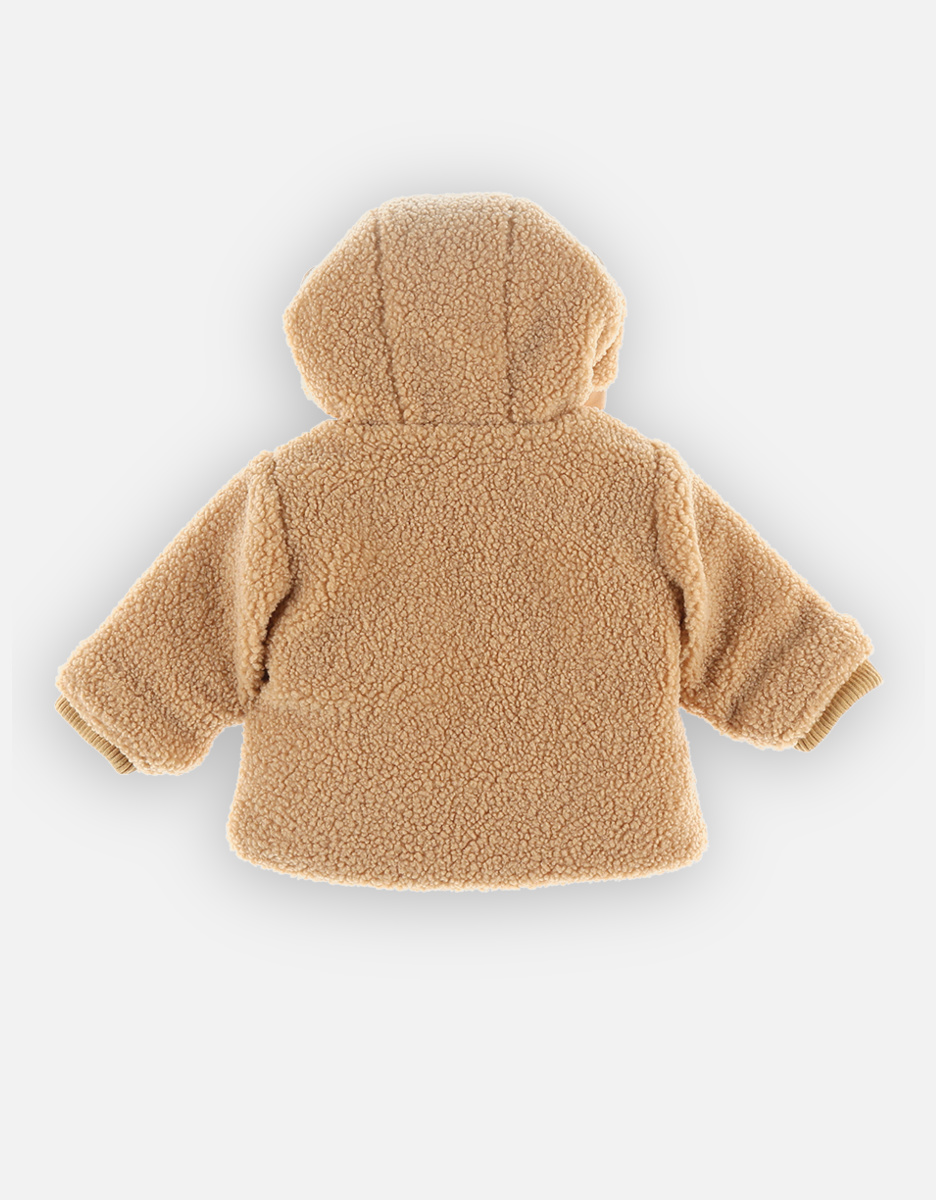 Sherpa hooded jacket, camel