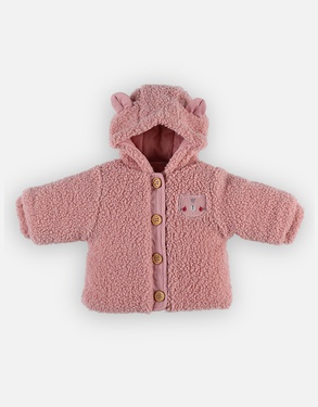 Sherpa hooded jacket, pink