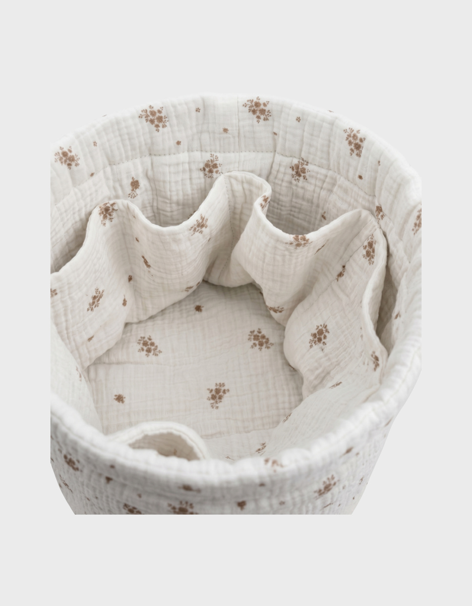 Portable storage basket, organic cotton