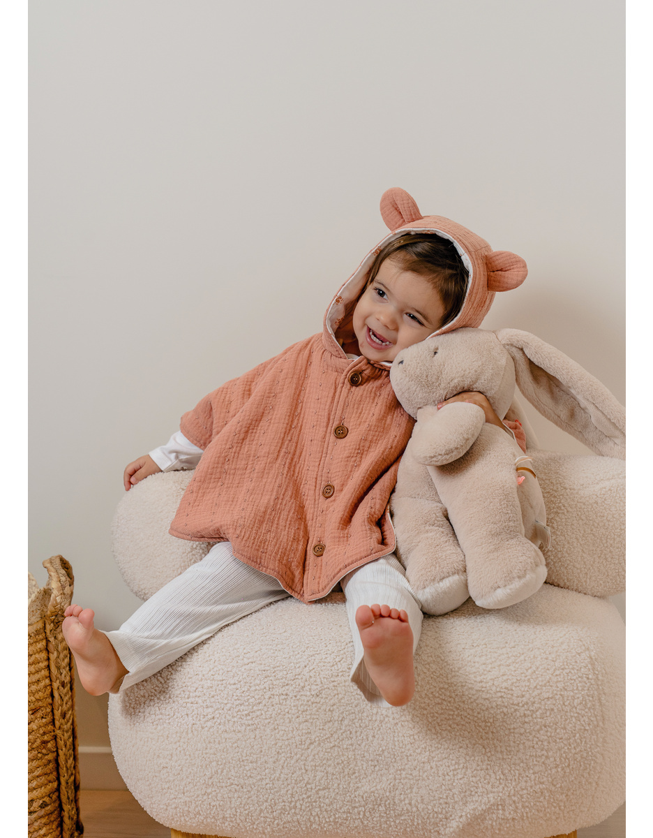 Baby poncho, organic cotton muslin