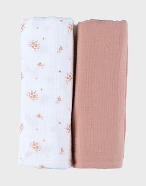 Set of 2 muslin cloths 100*100cm, organic cotton muslin