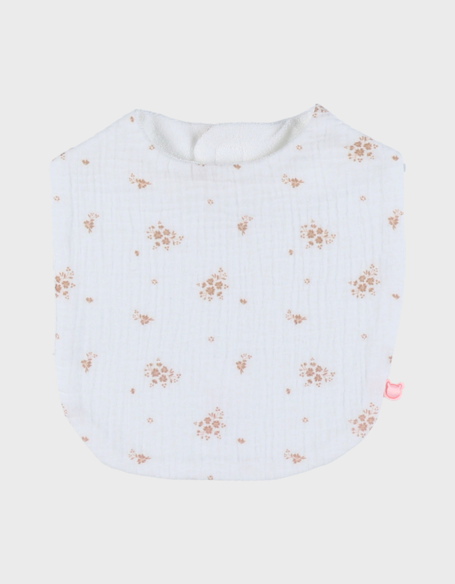 Lot de 3 bavoirs, mousseline de coton bio et éponge