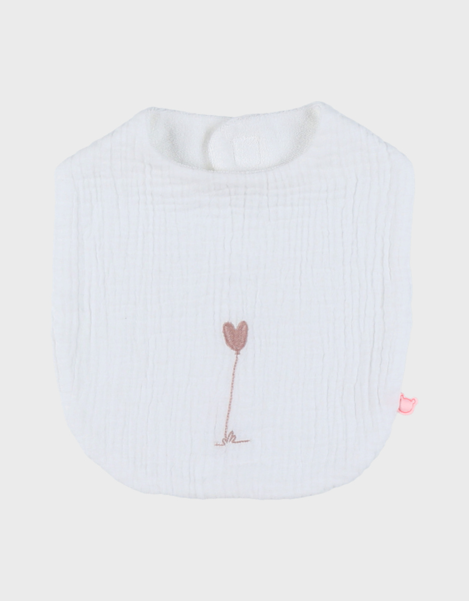 Set of 3 bibs, organic cotton muslin and terry