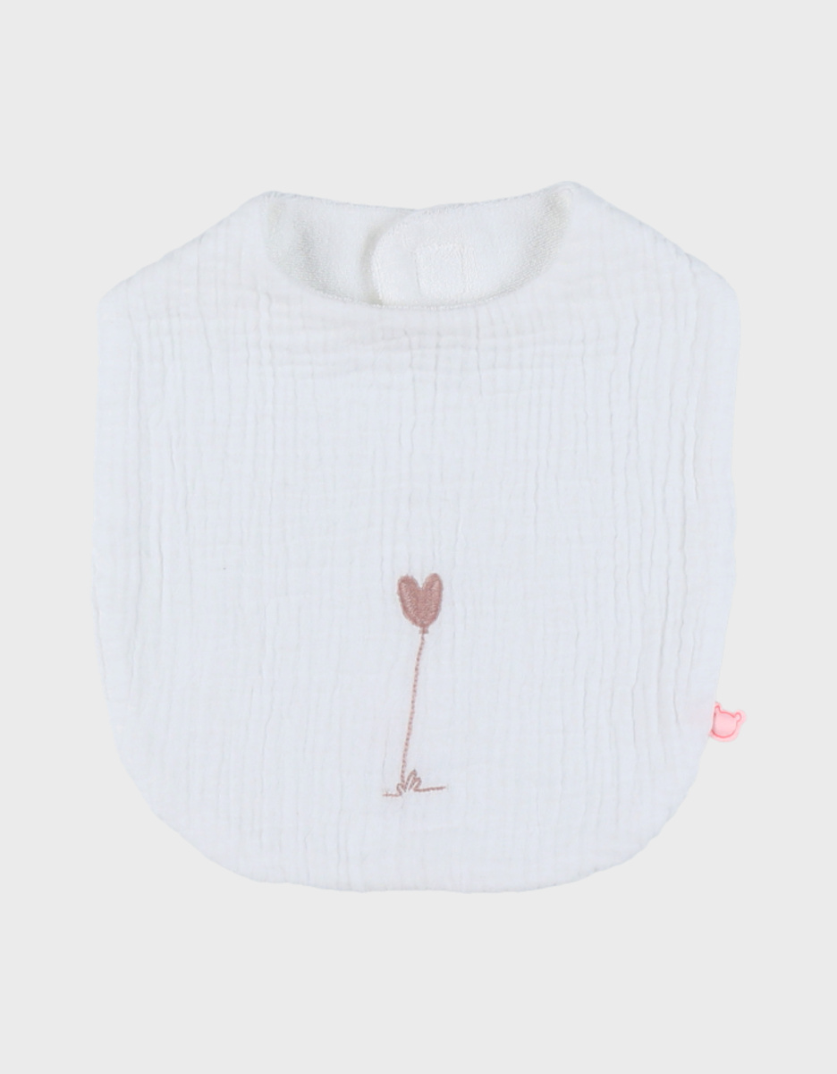 Set of 3 bibs, organic cotton muslin and terry