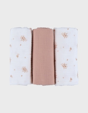 Set of 3 muslin cloths 70*70cm, organic cotton muslin