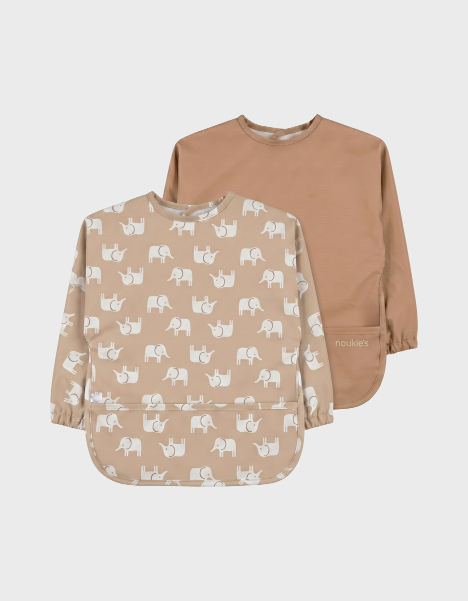 Lot de 2 bavoirs imperméables - Eléphants